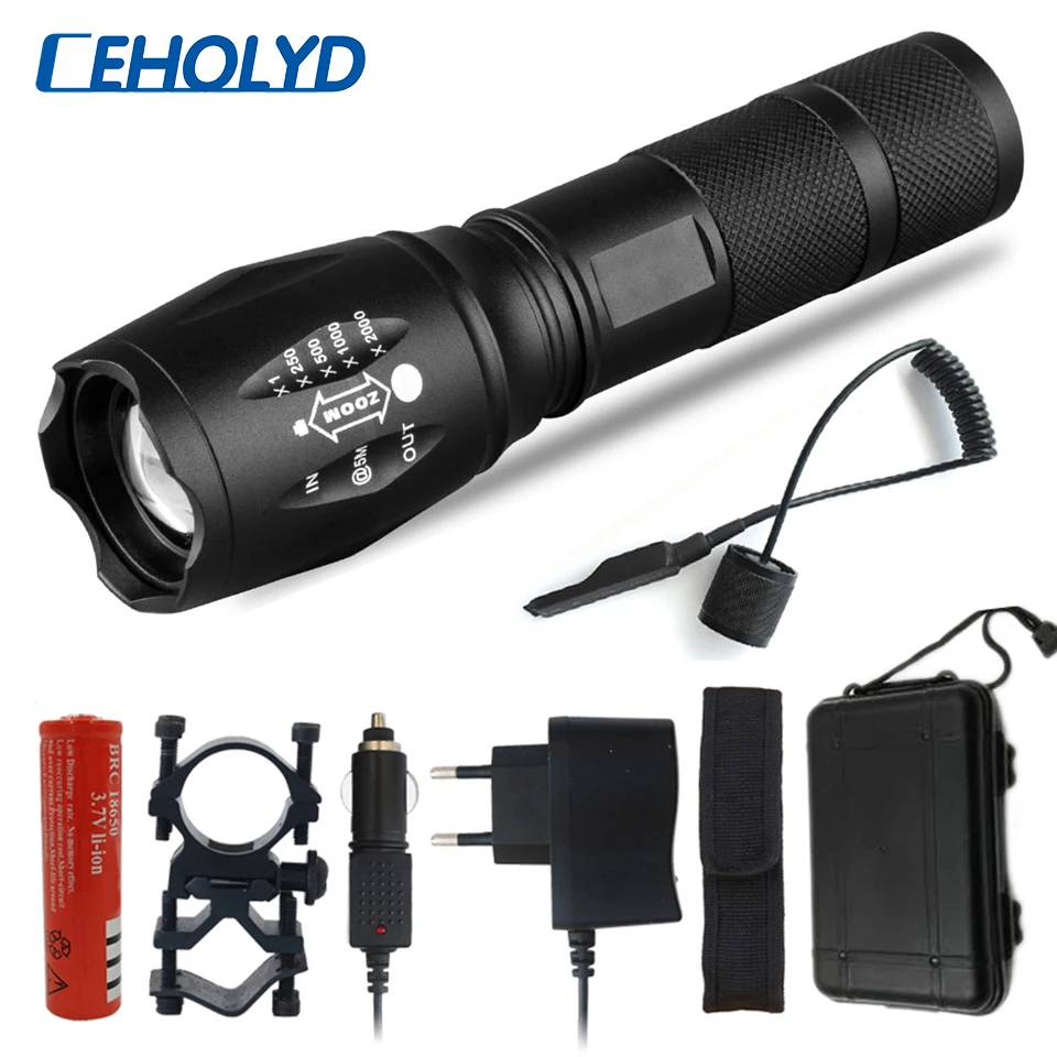 

XM-L2 U3 Hunting ligh LED Flashlight T6 linterna 5 Switch modes power 18650 or AAA Battery tactical flashlight torch