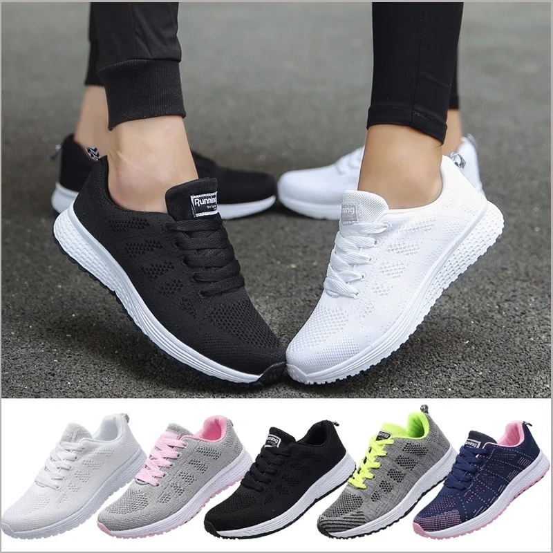 Women Shoes Tenis Sport-Basket Walking White Casual Weightlight Feminino Outdoor Femme