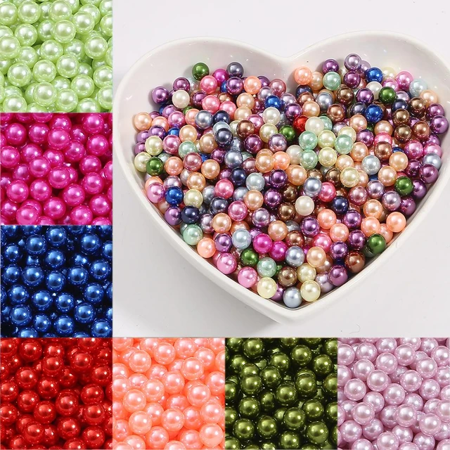 Round Pearls for Crafts Mix Size-Multi Color Acrylic Round Loose  Beads-Imitation Pearl Beads-Round Pearl Bead no Hole for Decor-Acrylic  Loose