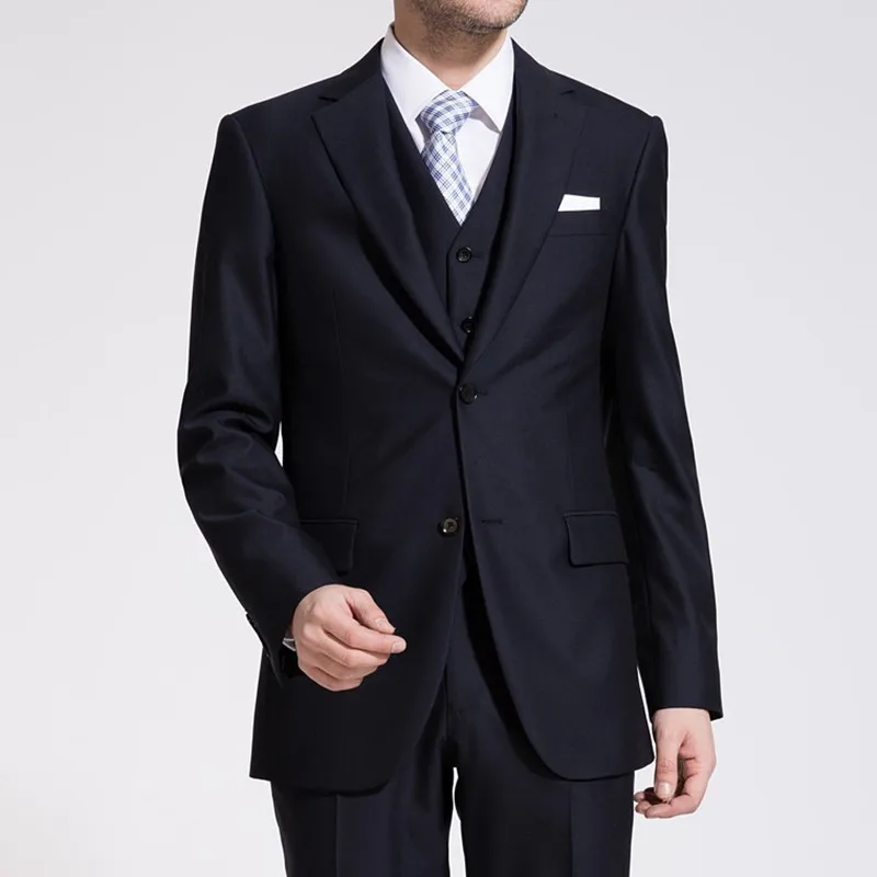 

Custom Made Mens Tuxedos Custom Made Grooms Men Suit With Pants Slim Fit Notch Lapel two Button suits (Jacket+Pants+Vest) K365