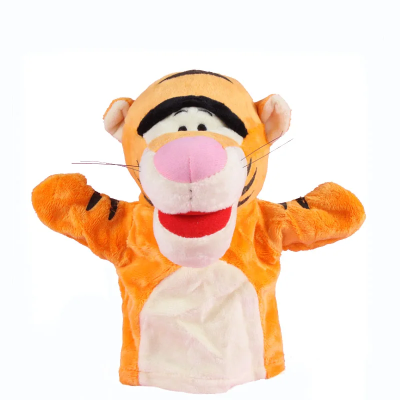 Плюшевые марионетки плюшевый медведь овца слон лошадь лягушка ручная игрушка Fantoche Детские Ранние развивающие игрушки развивающий подарок для детей - Цвет: Tiger