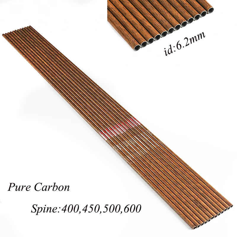 

Linkboy Archery 12pcs Pure Carbon Arrow Shafts 32'' Sp400 - 600 Wood Skin Compound Bow Hunting / Shooting DIY Slingshot