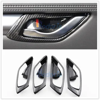 

For Mazda CX-5 CX5 2017 2018 2019 Interior Carbon Fiber Color Door Handle Bowl Insert Trim Protector Car-styling Accessories