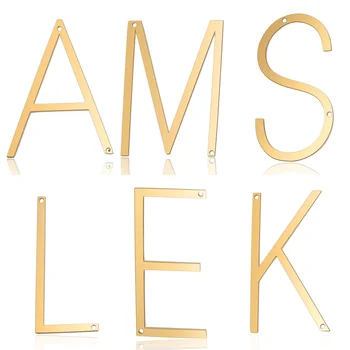 

5 Pieces Gold Filled Alphabet A-Z Name Letter Connectors for Necklaces Wholesale DIY Jewelry Charms High Polished