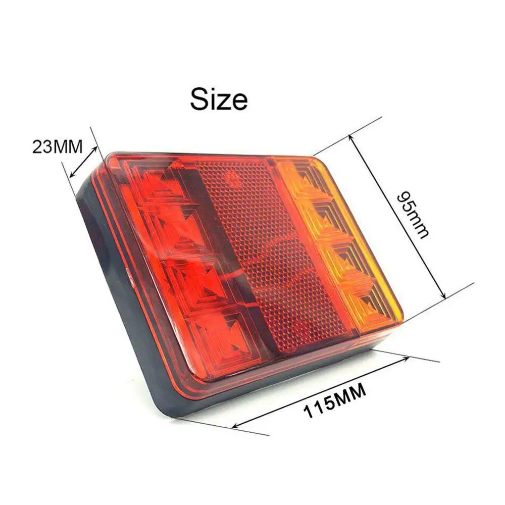 2x 12V Waterproof Durable Car Truck LED Rear Tail Light Warning Lights Rear Lamp for Trailer Caravans UTE Campers ATV Boats