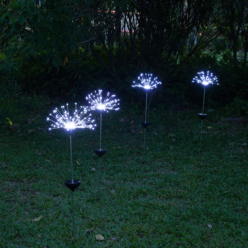Solar Light 90 LEDs Grass Fireworks Lamp Outdoor Waterproof Solar Garden Light Eight Function Modes Dandelion Lawn Lights