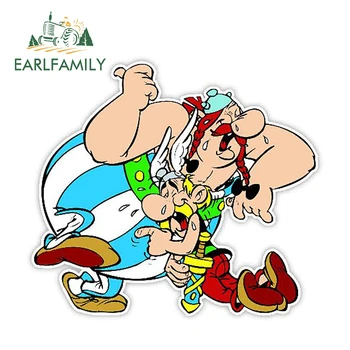 

EARLFAMILY 13cm X 11.6cm Asterix and Obelix Laughing Sticker Fun Car Sticker Decals Car Styling Motorcycle Car Decal Accessories