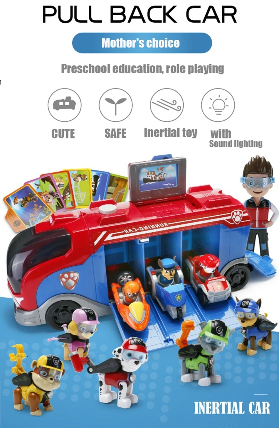 Все paw patrol автобус смотровая башня с музыкальными фигурками patrulla canina paw patrol игрушки для детей рождественские подарки