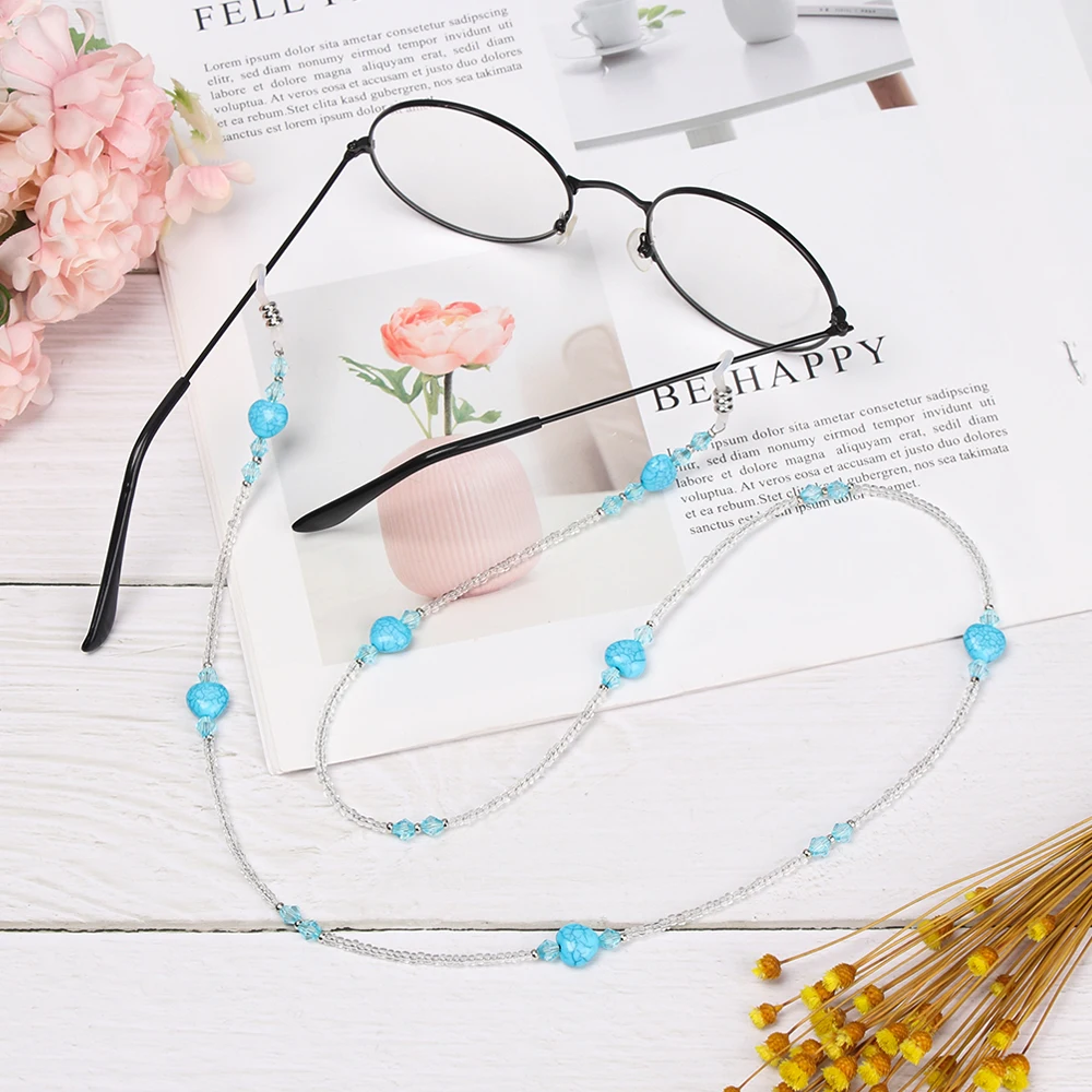 

1PC Fashion Heart Shape Bead Reading Glasses Chain Lanyards Outdoor Sports Eyewear Rope Neck Strap Sunglass Eyeglass Chain