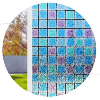 

Colorful Mosaic Pattern Glass Film Static Cling Privacy Protection Reusable Tint-Film Home Decoration For Bedroom Office Lobby