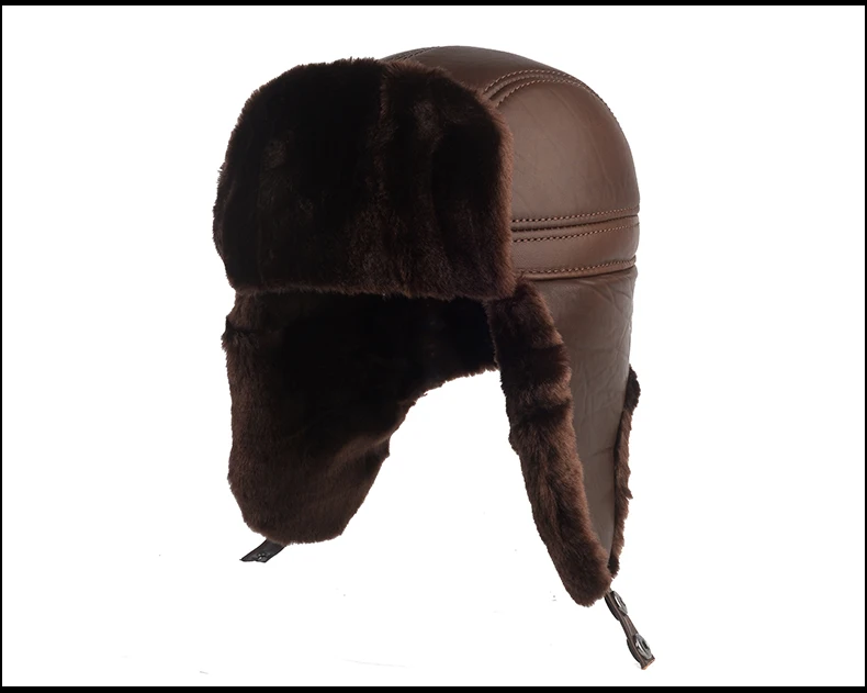 Leather hat male northeast Leifeng hat middle-aged and elderly winter thickened earmuffs warm hat cotton dad grandpa old man hat mad bomber trapper hat