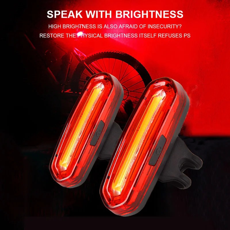 Best Bicycle Lamp Rechargeable LED USB Mountain Bike Tail Light Taillight MTB waterproof Safety Warning Bicycle Rear Light TSLM1 2
