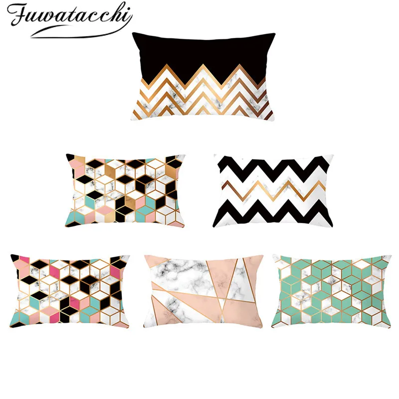 

Fuwatacchi Rectangle Polyester Cushion Cover Geometric Throw Pillow Covers Decorative for Home Living Room Decoration 30*50cm