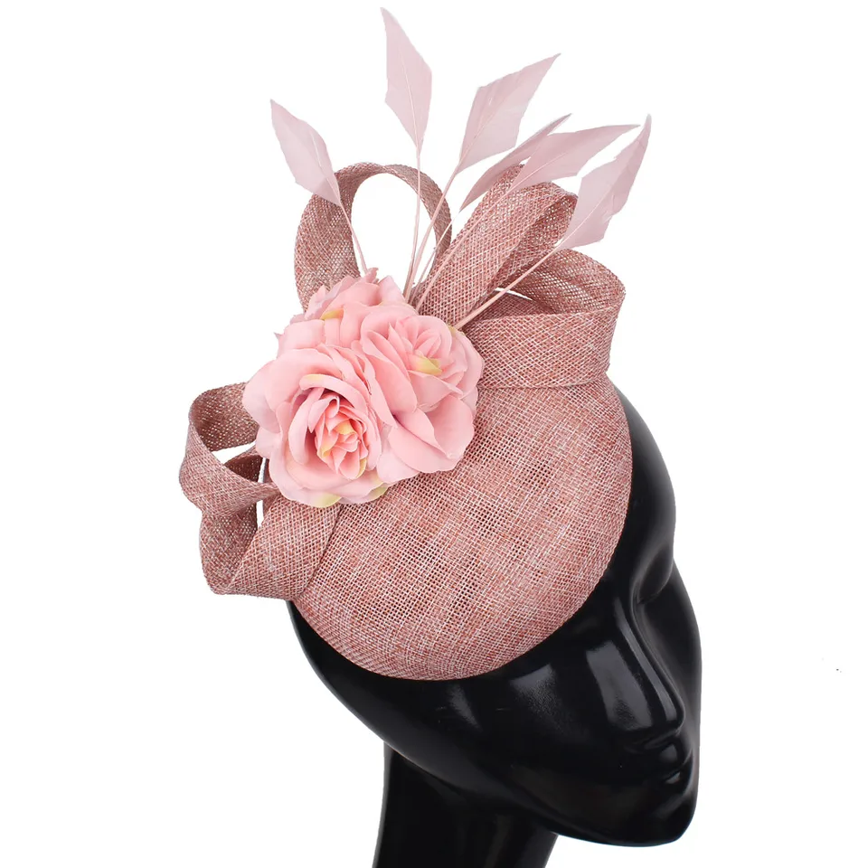 Fascinator Fiore In Rete Con Piuma Per Damigella – Viola, Copricapo Elegante Per Matrimonio, Derby E Halloween