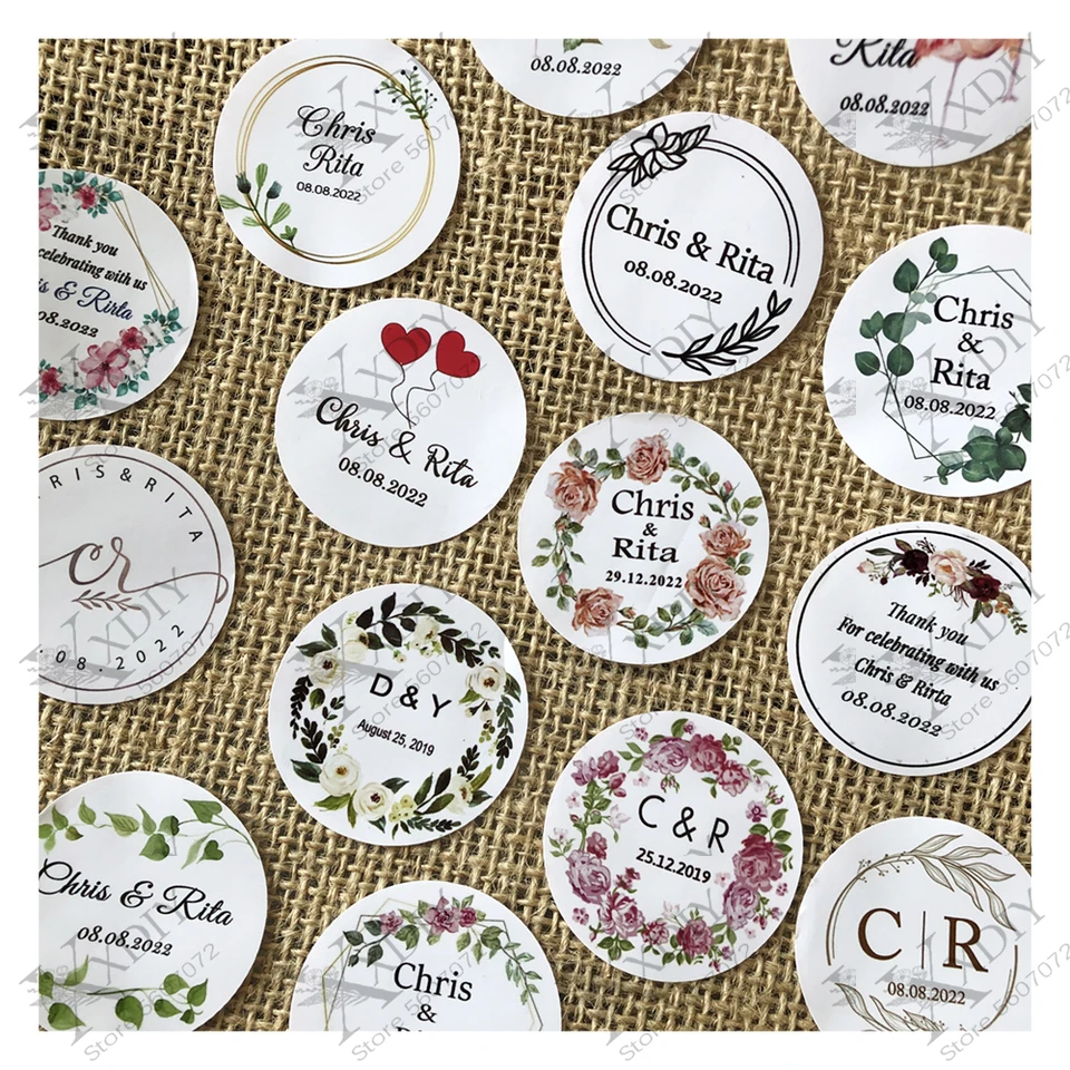 Etiquetas Regalos Boda Pegatinas Personalizadas Boda - Etiquetas Con Nombre  Y Fecha Para Regalos Etiquetas Nombre Fecha, image size:960x960