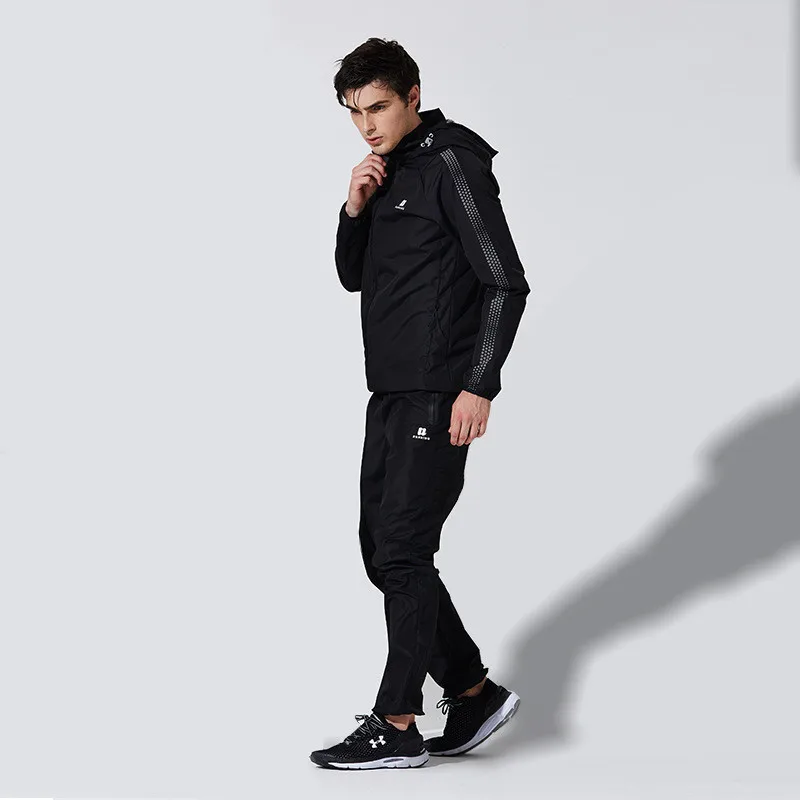 Men Illuminate Lose Weight Sauna Suit Sweat Fitness Running Jogging Sport Quick Dry Jackets and Pants Suit Workouts Clothes