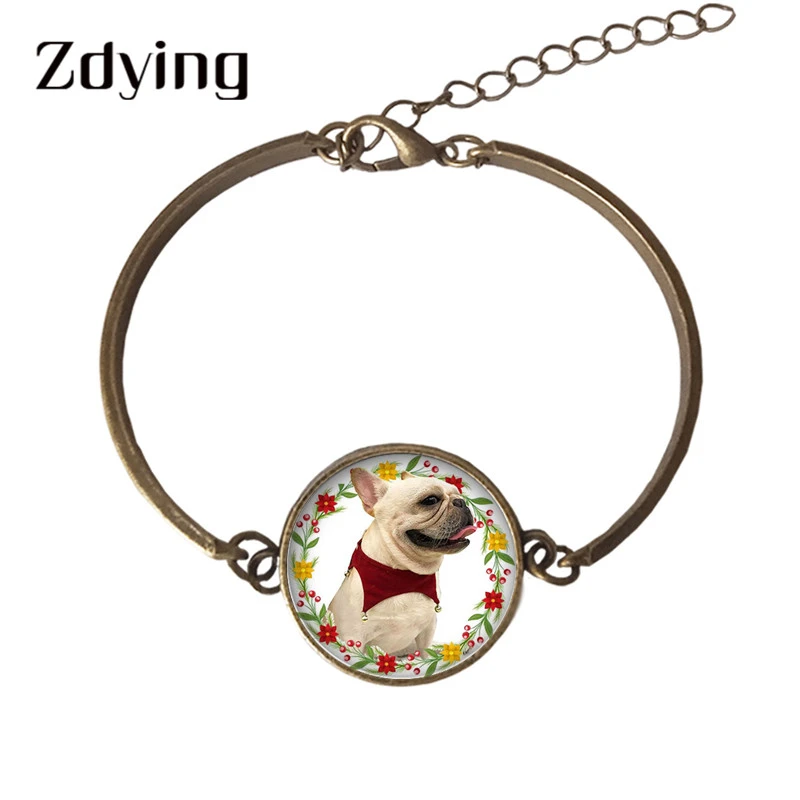 Zdying Bracelet Animaux Mignons Avec Couronne De Fleurs En Verre Chien Chat Renard Fleur Cabochon Chaine A Breloques Bijoux Ds019 Aliexpress