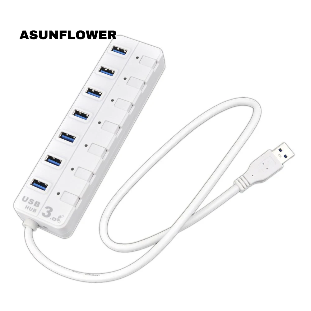 Asunflower USB 3,0 высокоскоростной USB разветвитель Настольный Ноутбук концентратор док-адаптер для MacBook портативный концентратор несколько компьютерных аксессуаров