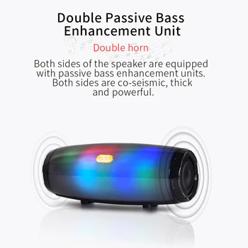 

Portable Bluetooth Speaker Stereo Leather Column 5 Flash Style LED Subwoofer Wireless Outdoor Music Box FM Radio For Camping*