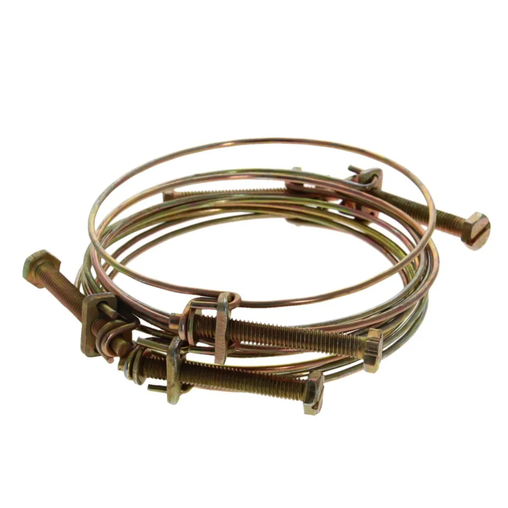 MroMax Double Steel Wire Strong Clamp Iron Inner Diameter 85/90/95/100/110mm Galvanized Thickness 2.2mm Screw Length 6*50/6*60mm