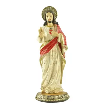 

2020 New Design Catholic Gifts Character Sculpture Handmade Painted Polyresin Sacred Heart of Jesus Statue