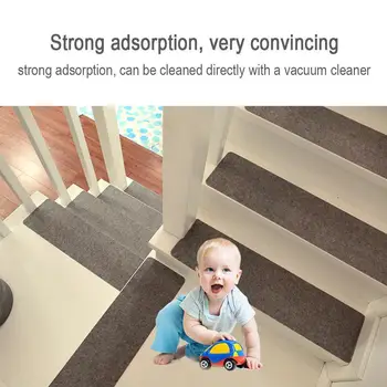 

Household Anti-slip Self-adhesive Stair Step Mats Multicolor Doormat Mat 75cm*20cm*0.2cm Mat Floor Stair Rectangular T9X9