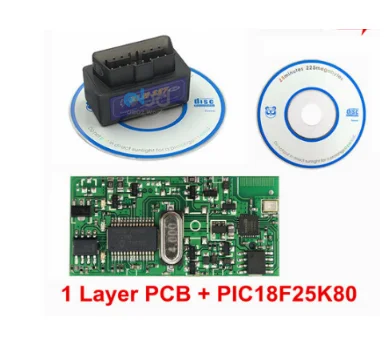 Black V1.5 25k80 ELM327 Bluetooth V2.1 Elm 327 V 1,5 OBD2 сканер считыватель кодов CAN-BUS многоязычный elm 327 работает Android/PC автомобильный диагностический инструмент - Color: Black V1.5 25k80