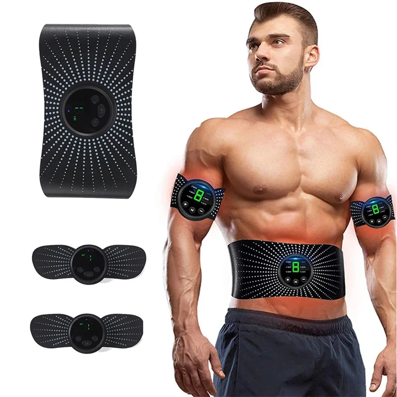 Ems muscle toning abdominal trainer gym abs toner smart fitness belt 