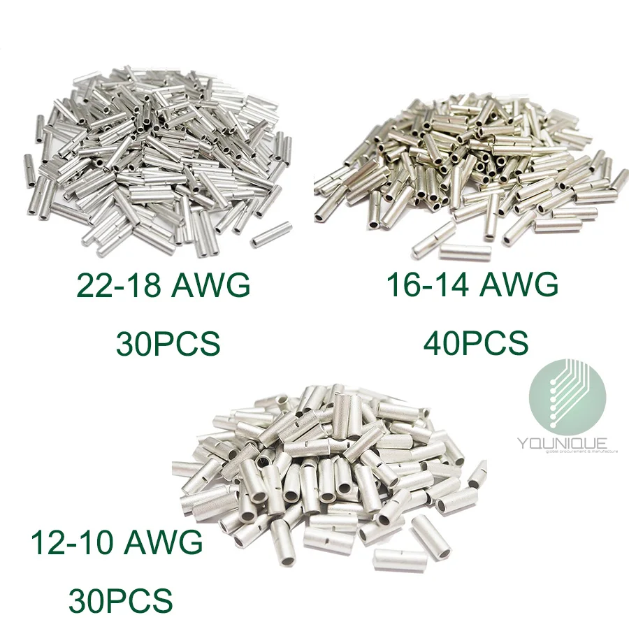 100 Uninsulated Butt Connectors Wire Splice 12-10 Gauge