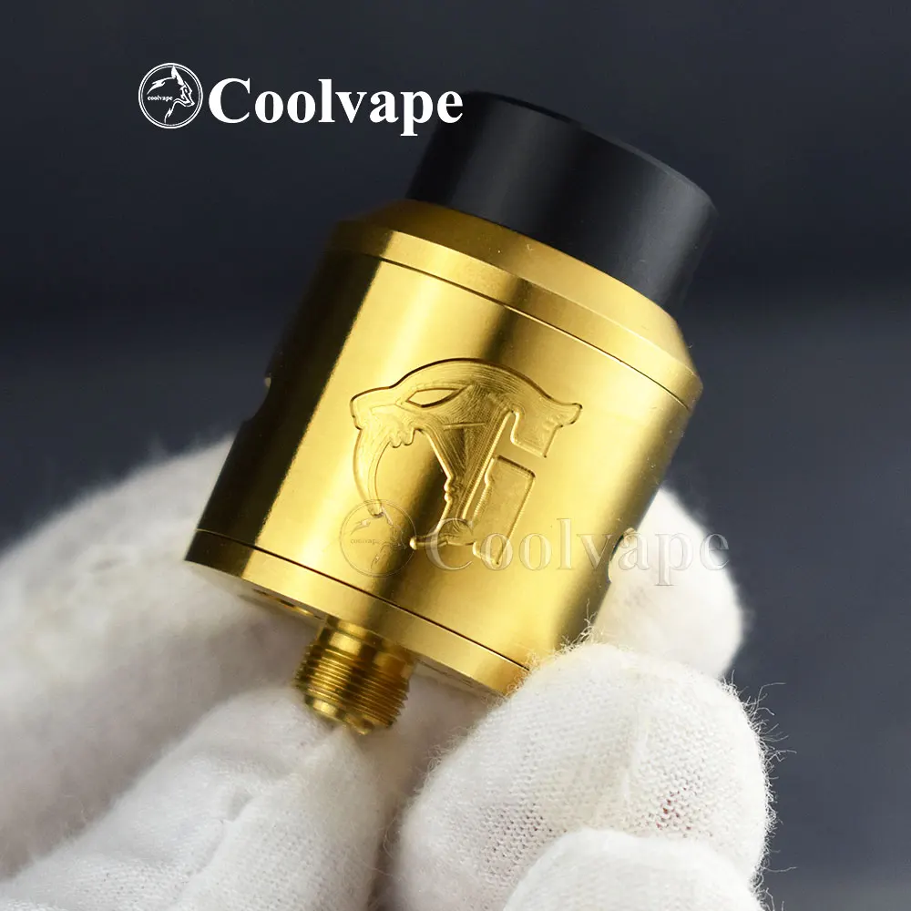 

coolvape 528 CUSTOMS GOON V1.5 RDA brass Gold plated Rebuildable Dripping Atomizer 24mm Adjustable top airflow rda Atomizer