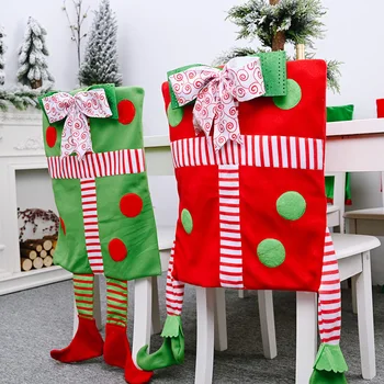 

Christmas Chair Cover Elastic Seat Chair Cover Xmas Decoration for Home Dinner Navidad New Year Party Supplies