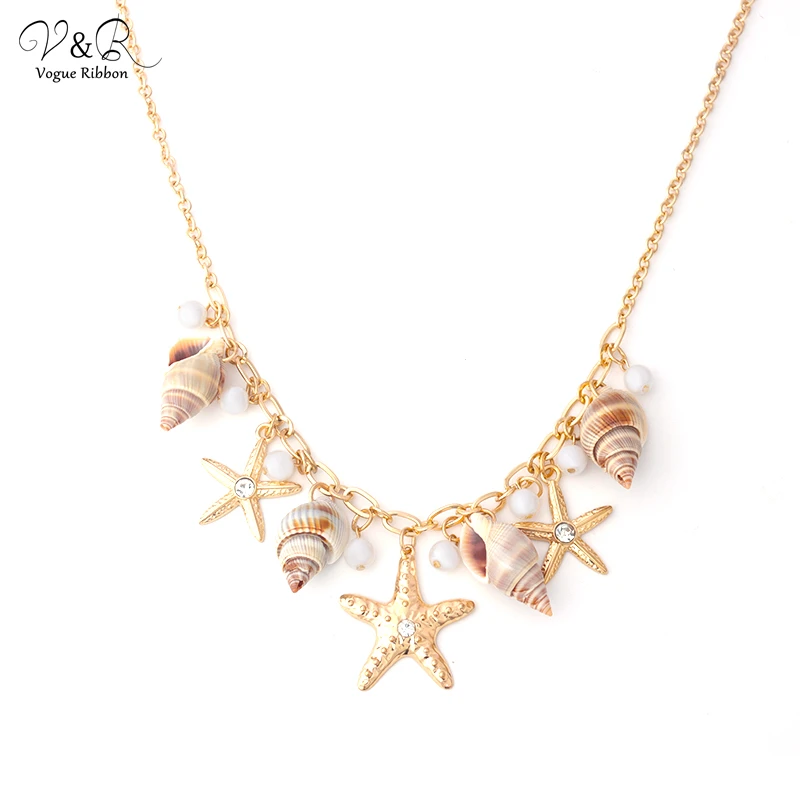 Sea Shell Starfish Choker Necklace