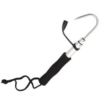 

Spear Hook Telescopic Retractable Sea Fishing Gaff Stainless With String Ice Aluminum Alloy Spear Hook Tackle Tool 60cm