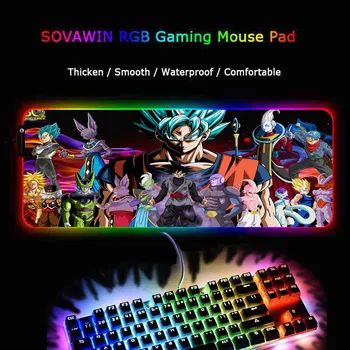 

Dragon Ball Anime Gaming Mouse Pad RGB Computer Mousepad RGB Backlit Mause Pad Large Mousepad XXL for Desk Keyboard LED Mice Mat