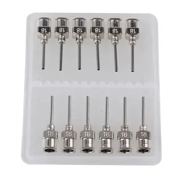 

1/2 Inch Silver Stainless Steel 17Ga Connector Adhesive Glue Tip Dispensing Needles Pack of 12