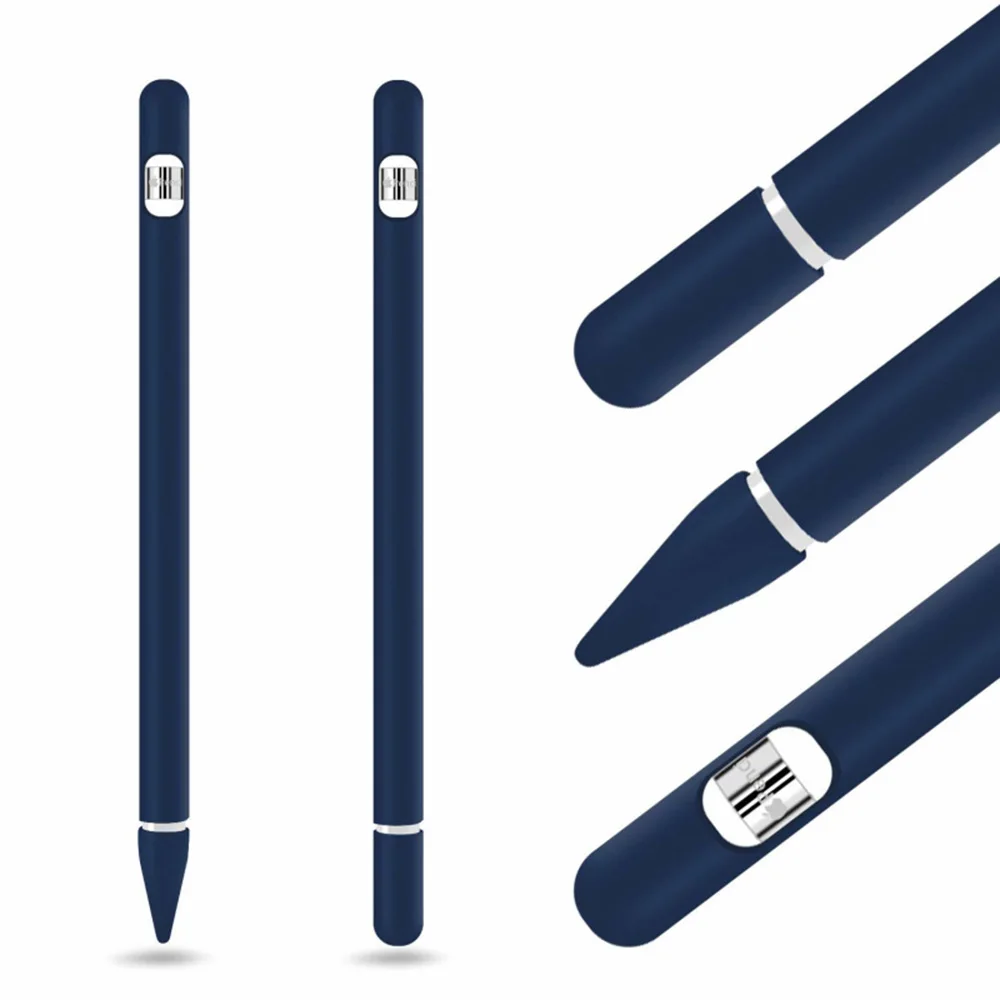 4 шт./компл. подходит для Apple Pencil 1st крышка мягкая силиконовая крышка наконечник протектор защита ультратонкий Противоскользящий - Цвет: Deep Blue