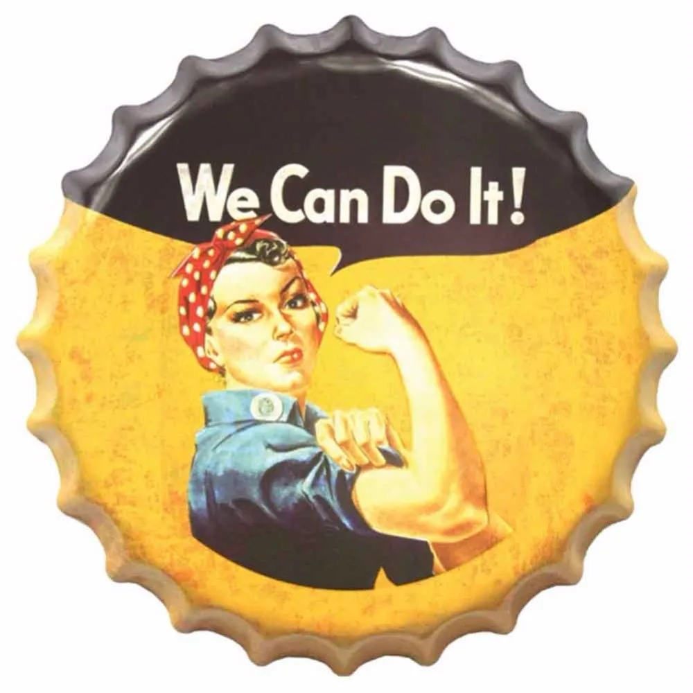 P2018 Creative Big Bar Beer Caps Hanging Ornaments Tinplate Cafe Shop Wall Decor 40 CM In Diameter Style Retro Strap PGM