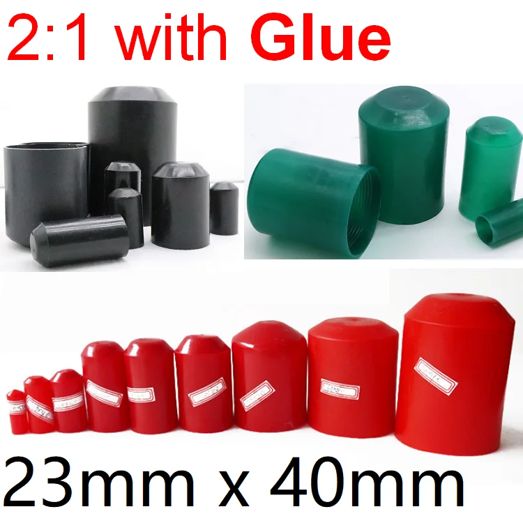 Heat Shrink End Seal Cap Dia 23mm X 40mm Length Cable Sleeve Adhesive