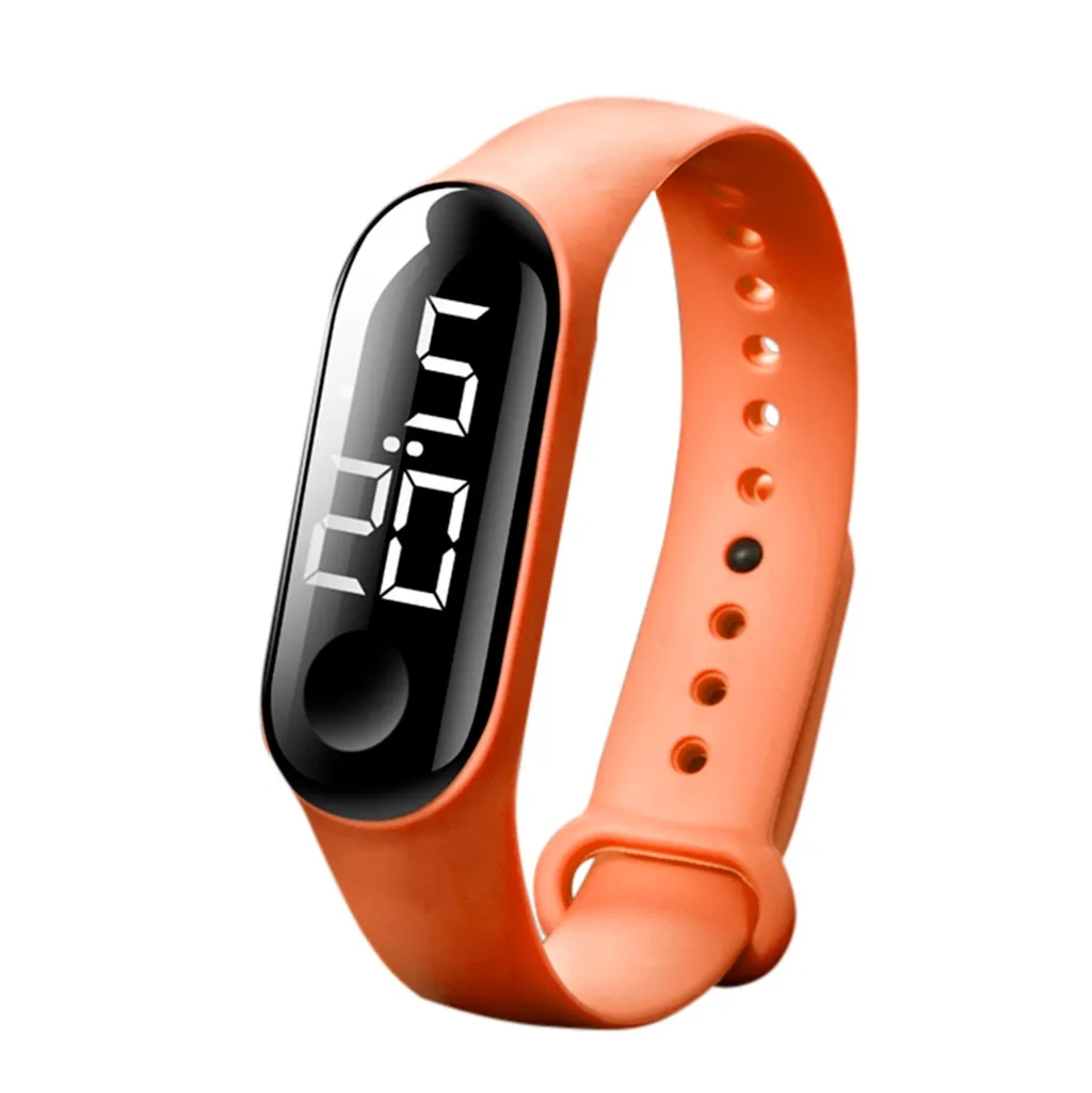 Светодиодный силиконовый браслет relogio feminino, спортивные светящиеся часы, модные водонепроницаемые часы с сенсорным экраном, цифровые наручные часы - Цвет: D