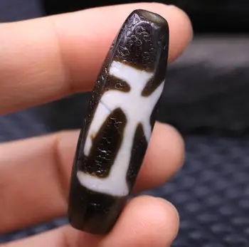 

AA++ Unique Pattern Energy Tibetan Old Agate OM Words 2 Eyes dZi Bead Amulet LKbrother Sauces Top Quality Garrantee