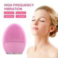 Профессиональная Ультразвуковая электрическая Очищающая щетка для лица, цветная вибрация, удаление черных точек, очиститель пор, инструмент для массажа лица