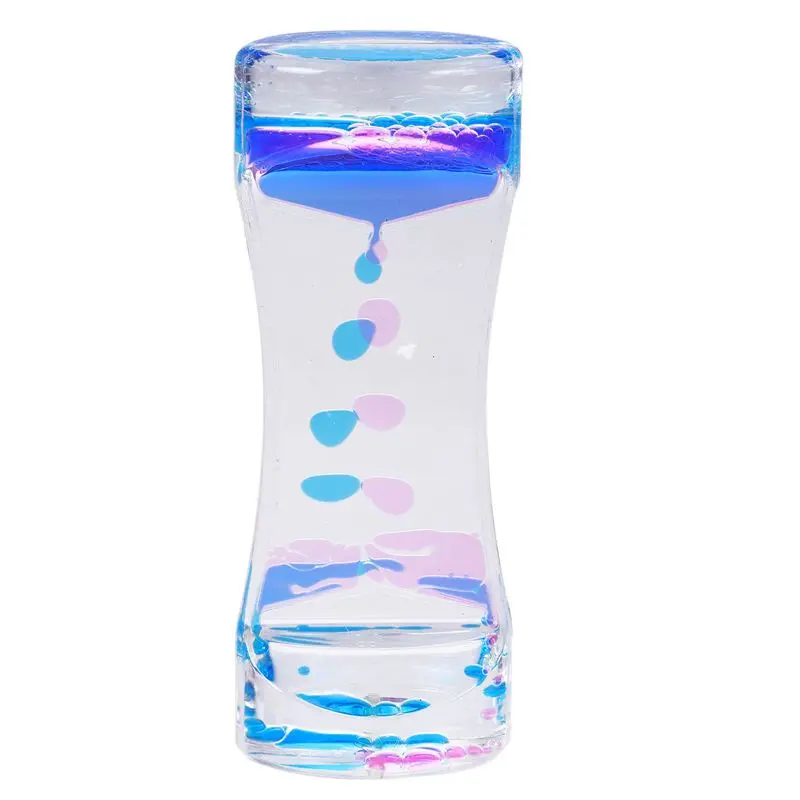 Liquid Timer Bubble Motion Drop Timer for Sensory Play Visual Bubble Gravity Gift - Цвет: blue and rosered