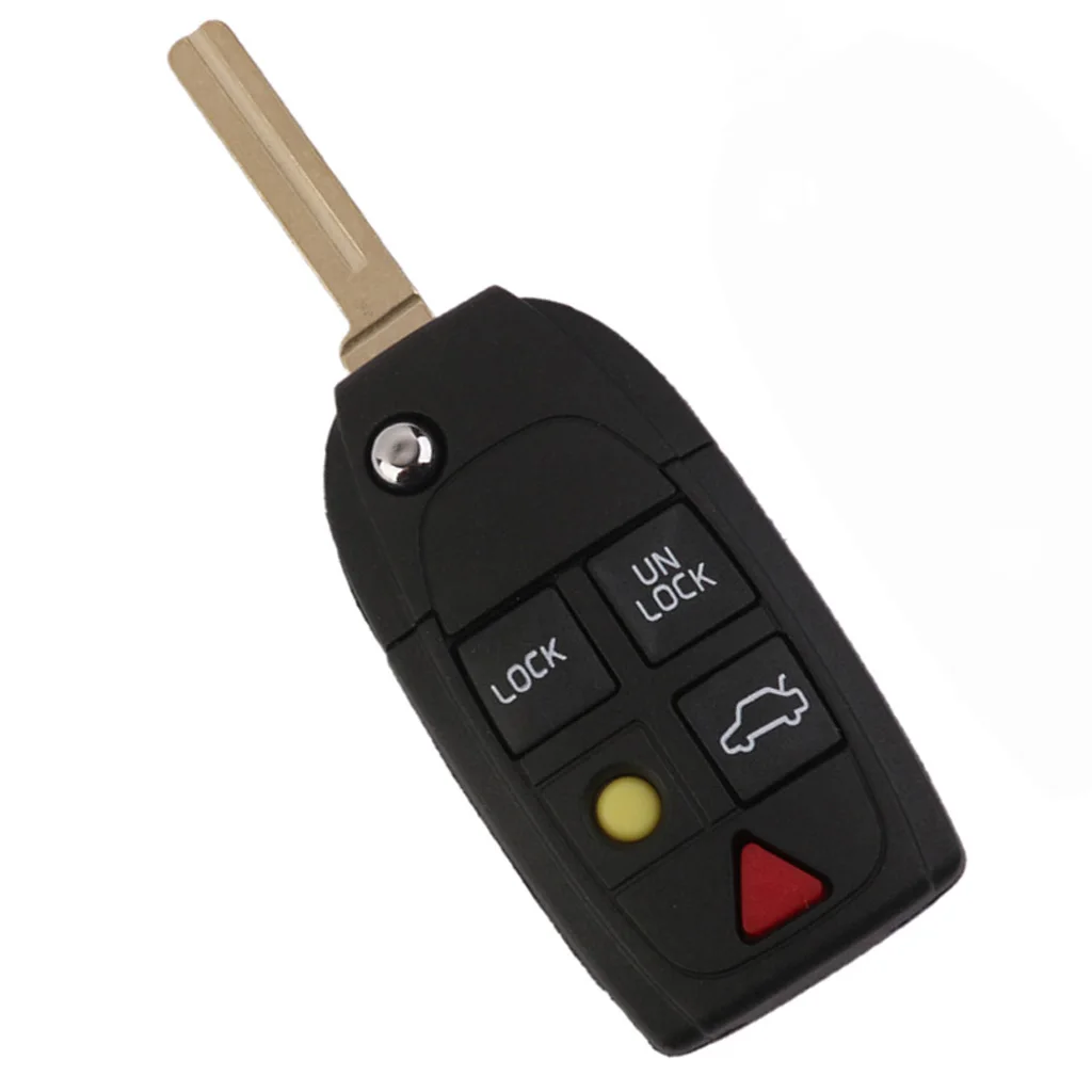 Replacement 5 Button Remote Flip Key Shell Case FOR VOLVO S60 S80 XC90 Car Car Accessories