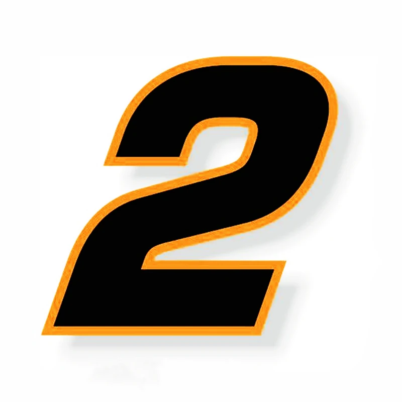 

Hot Sale Custom Racing Car No. 2 Square Black with Orange Border Font Auto Stickers Pvc Personality Waterproof Exquisite Decals
