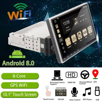 

10.1" Android 8.0 Car Radio 1 Din 8Core Stereo Receiver GPS Stereo Wifi bluetooth RDS Audio Universal Car Multimedia Player