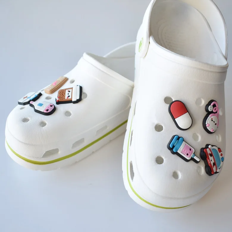 CSBL Cartoon Medical Shoe Ornament Removable PVC Flexible Glue Buckle Eva Sandals Croc Ornament Embroidery Shoes Decorations