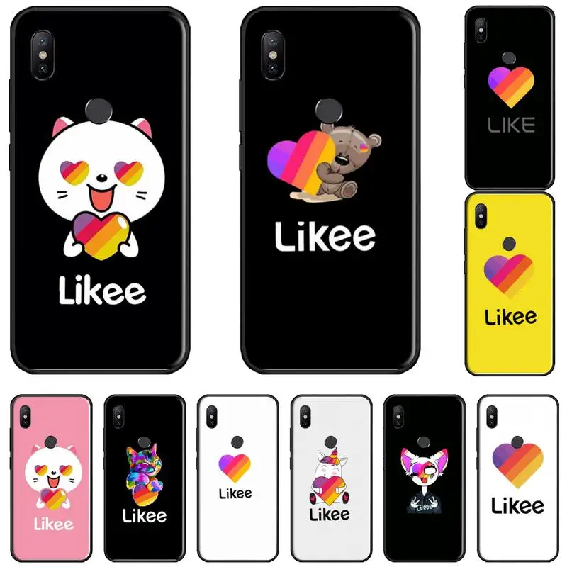 Модный мягкий силиконовый черный чехол Likee для телефона с котом медведем