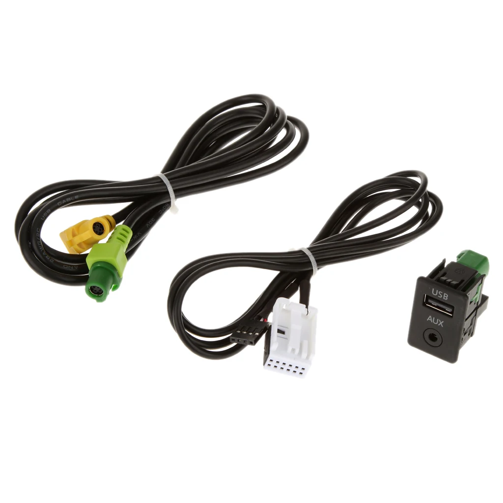 Aux Switch & USB Wire Cable Adapter for BMW 3 5 series E87 E90 E91 E92 X5 X6