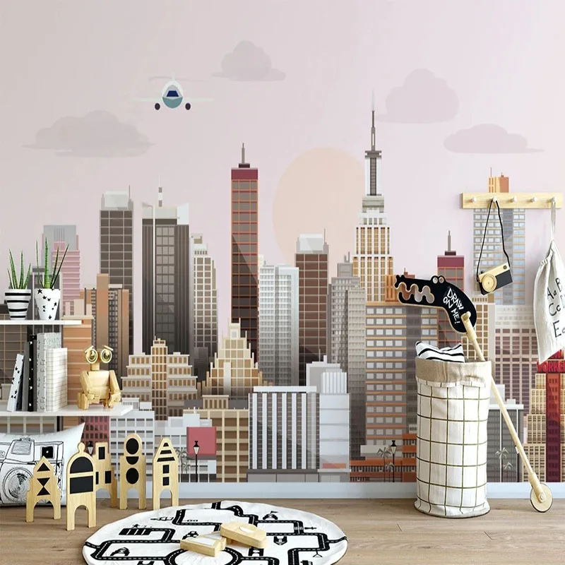 

Custom Photo Wallpaper 3D Urban Architecture Illustration Mural Children's Bedroom Background Wall Paper Decor Papel De Parede