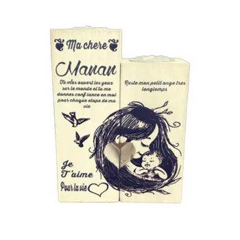 

Heart-shaped wooden candlestick solid wood candle holder heart-shaped wooden wax table wedding creative Christmas gift